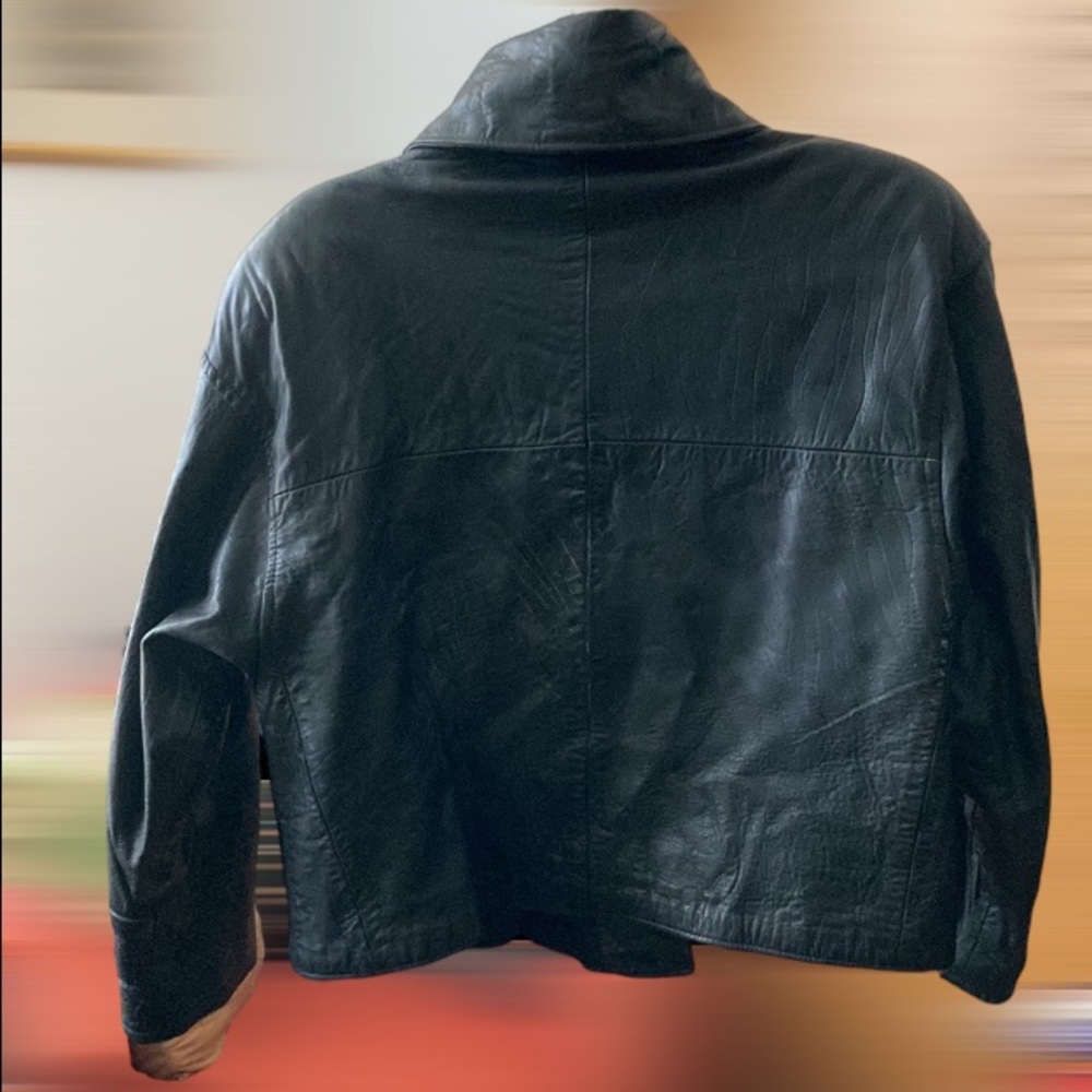 Artemis Black Leather Jacket Coat Sz M - Picture 4 of 9